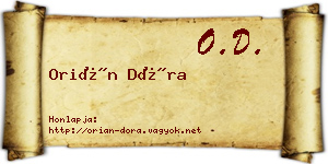 Orián Dóra névjegykártya